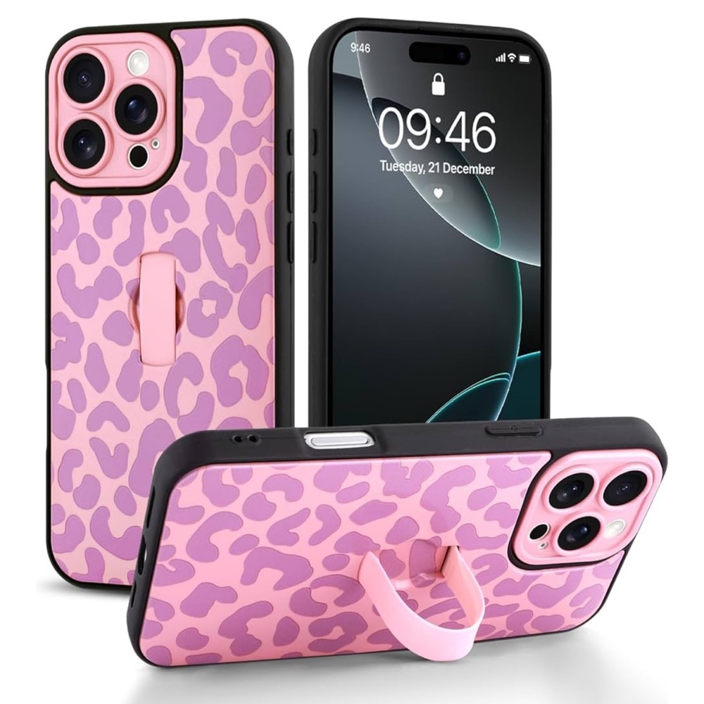 Compatible with iPhone 16 Pro Max  Pink Leopard Cheetah Print Phone Case